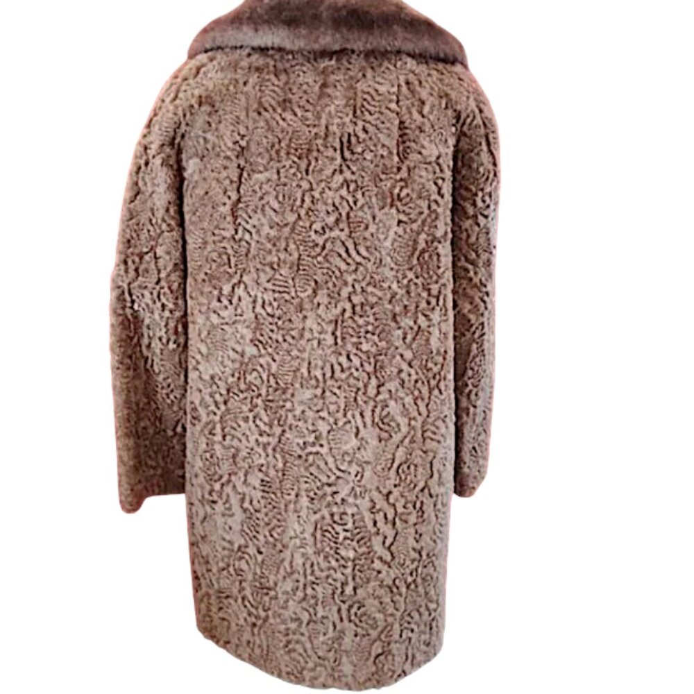 ITEM HOUSE Faux Astrakhan Lamb Fur Coat Vintage Size S (?)t - Picture 2 of 5